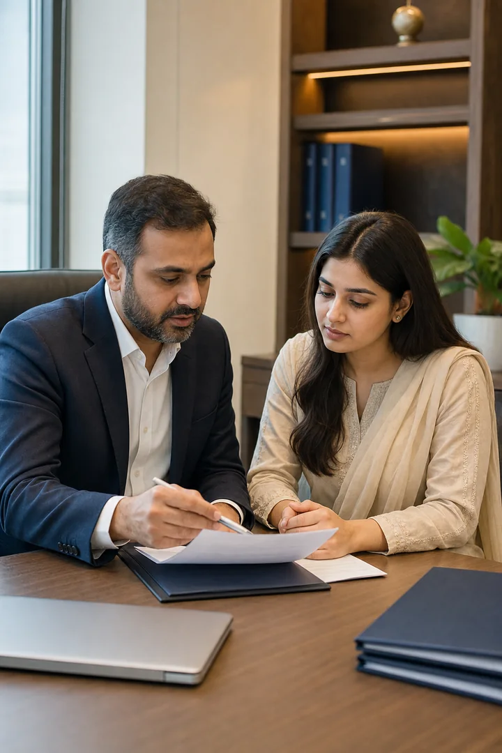 Advisors checking documents before authentication