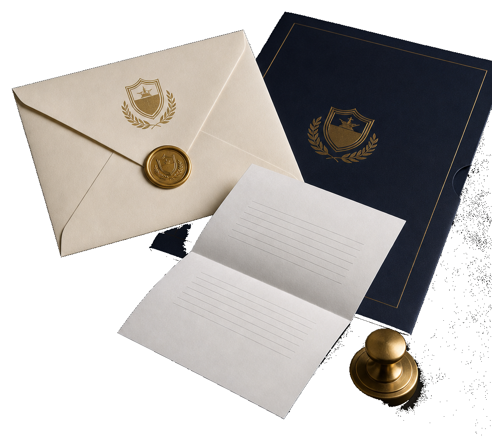 Offer envelope and academic folder for university application handling