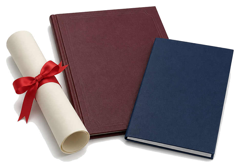 Diploma, transcript and character booklet for supporting records