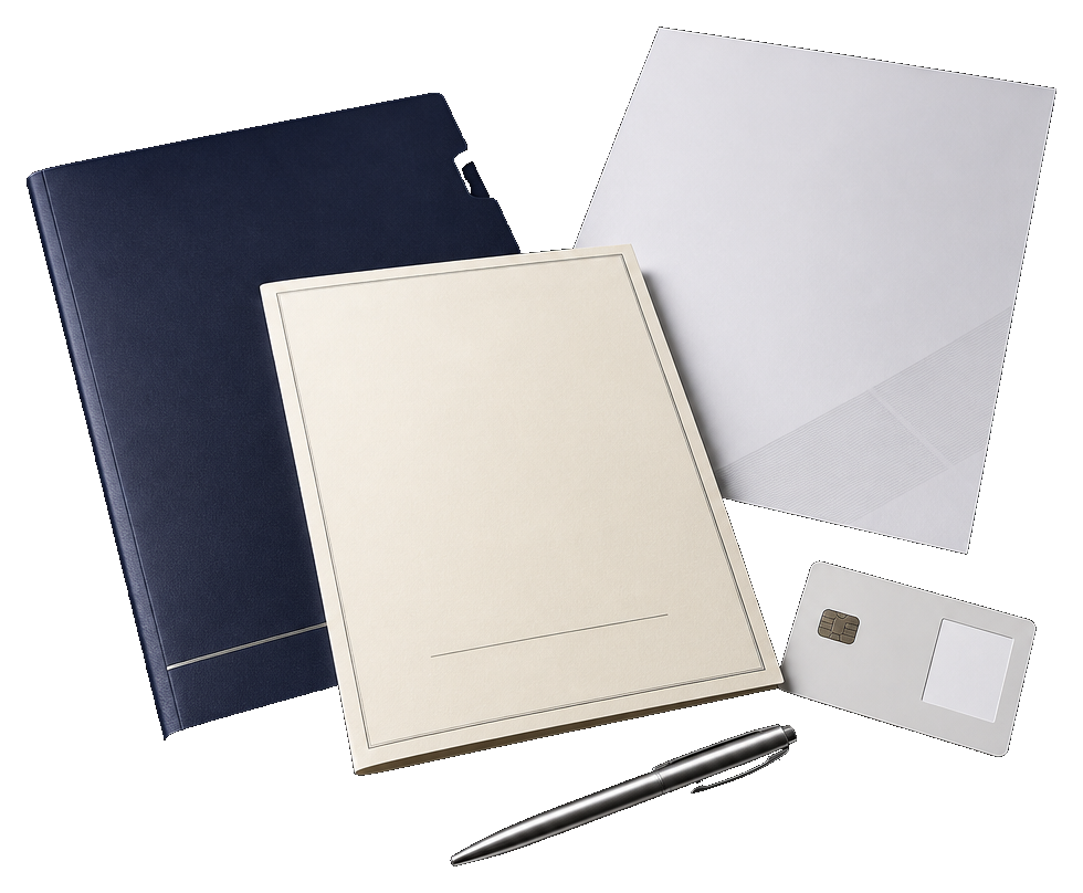 Personnel folder, contract and work-authorization card for permit assessment